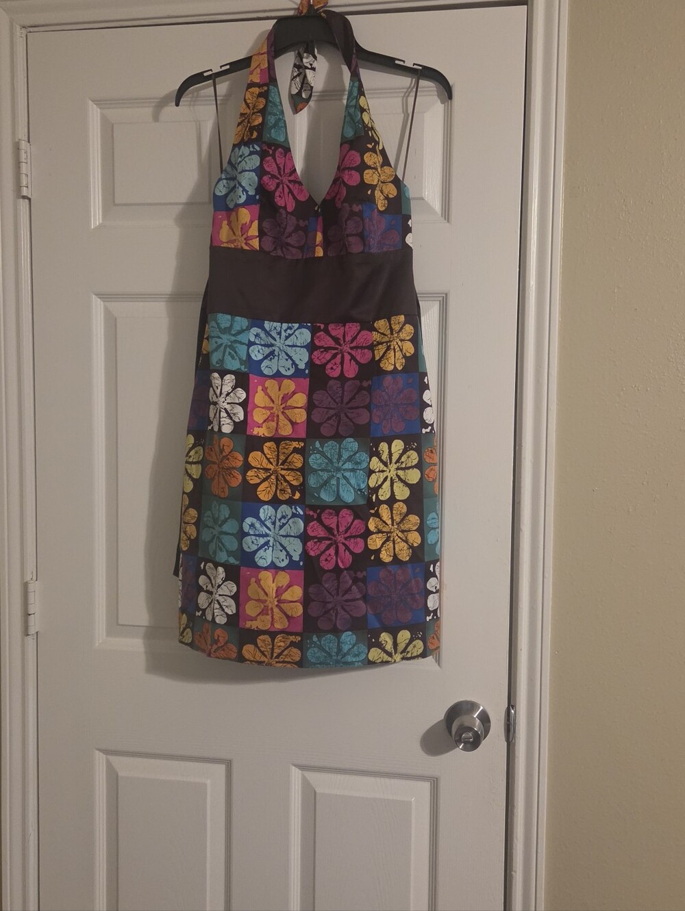 Trina Turk Halter Dress in Multi Floral Patchprint, Nwo,tag Size 8,Z